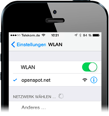 Mit openspot.net verbunden