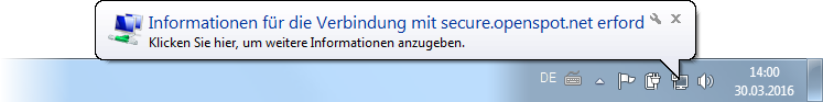 Benachrichtigung über zusätzliche Anmeldeinformationen